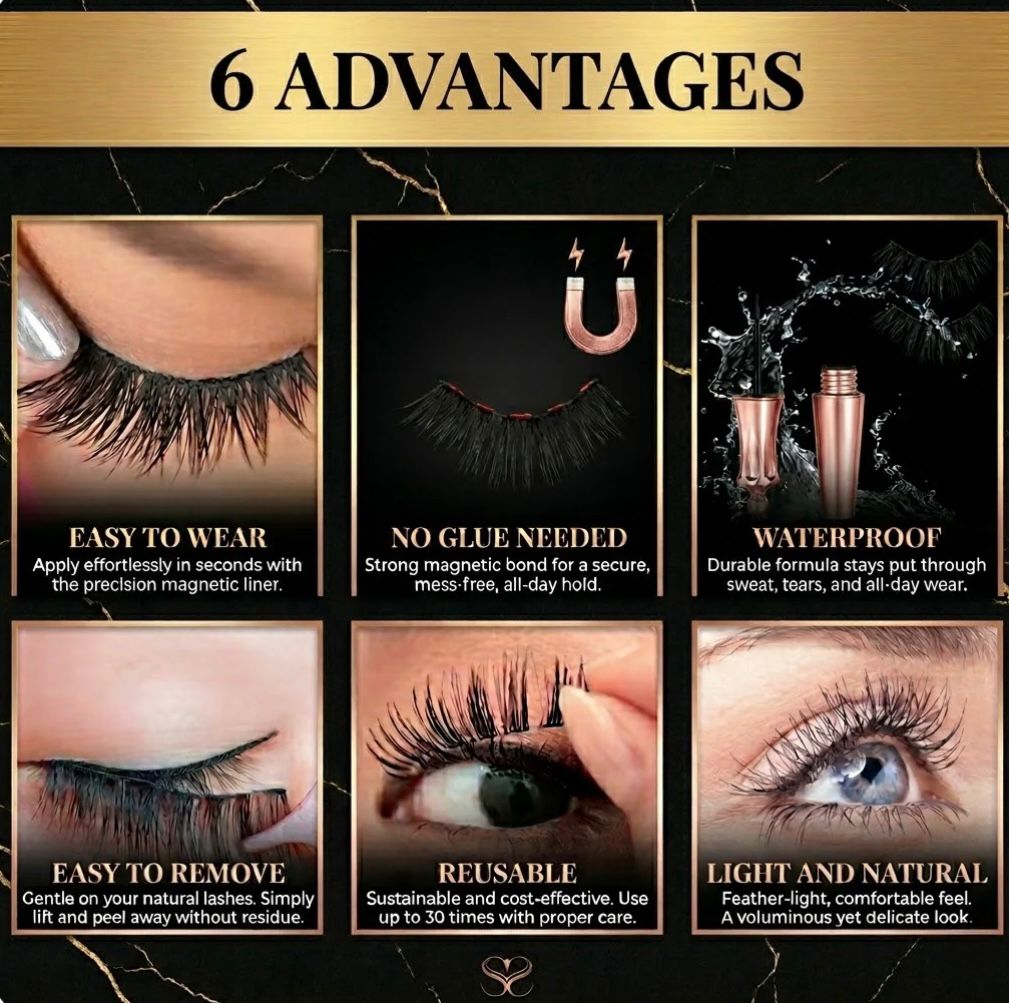 Groom&Glow™ Full 5-Pair Magnetic Lash Kit – All-in-One Solution