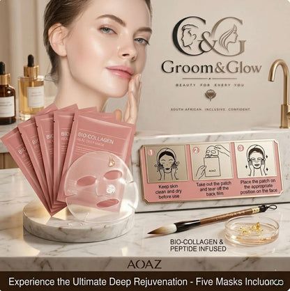 Groom&Glow™ - Bio-Collagen Deep Mask Set