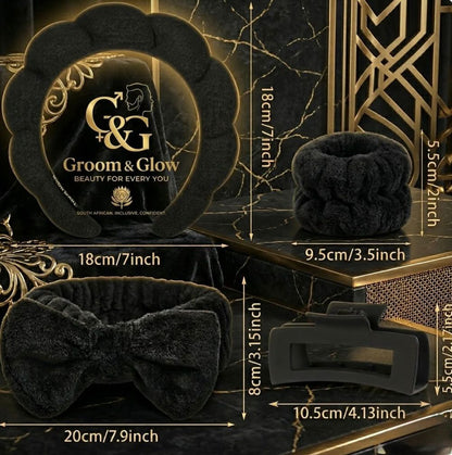 Groom&Glow™ Luxe Spa Headband & Wrist Cuff Set