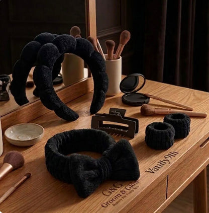 Groom&Glow™ Luxe Spa Headband & Wrist Cuff Set