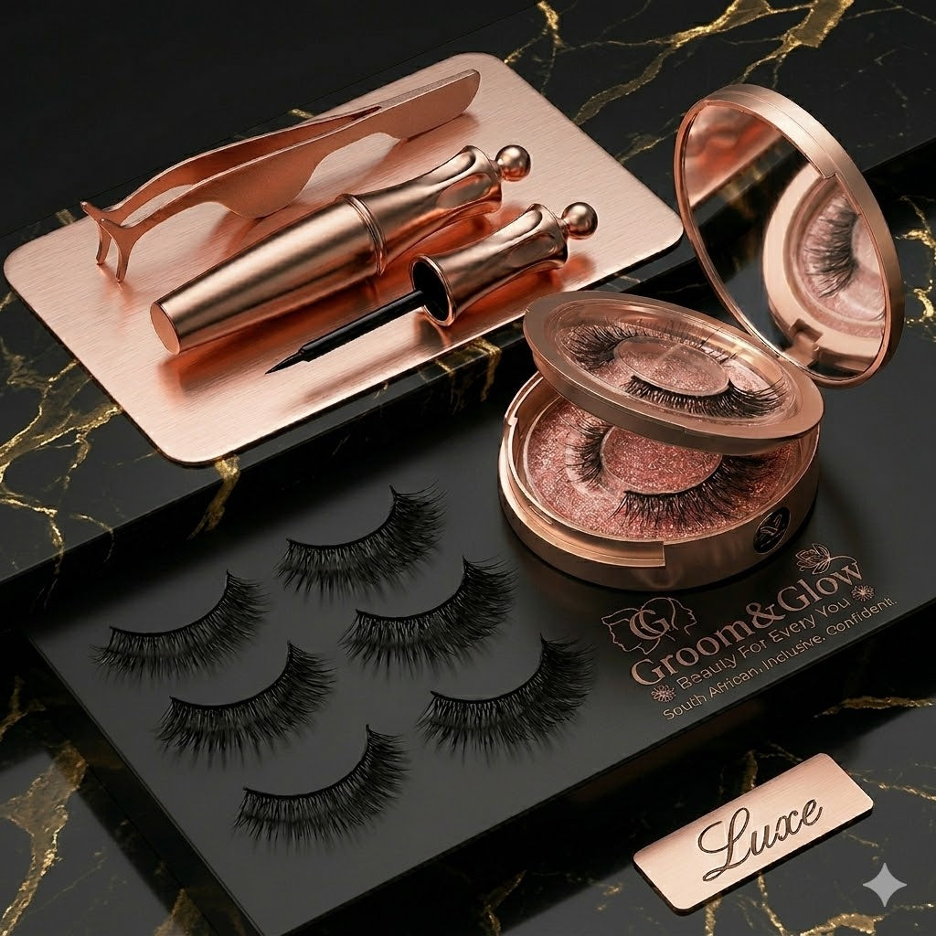Groom&Glow™ Full 5-Pair Magnetic Lash Kit – All-in-One Solution