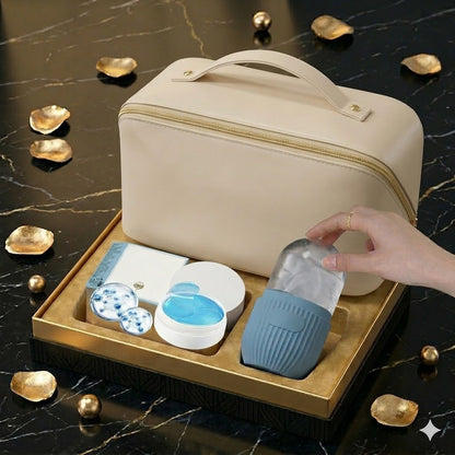 Groom&Glow™ The Complete Glow Kit – Ice Roller, Retinol Eye Mask & Carry Bag