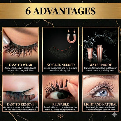 Groom&Glow™ Full 5-Pair Magnetic Lash Kit – All-in-One Solution