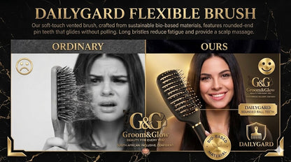 Groom&Glow™ Detangler Brush & Hair Towel Set
