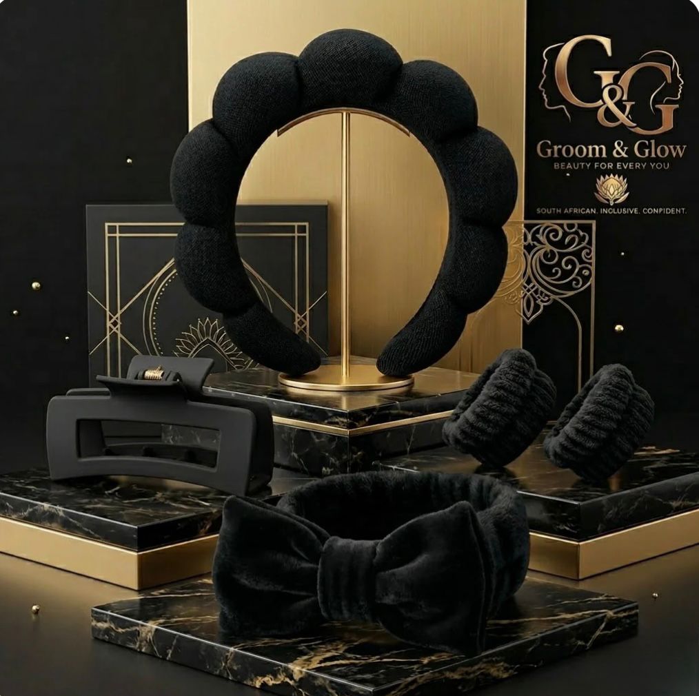Groom&Glow™ Luxe Spa Headband & Wrist Cuff Set
